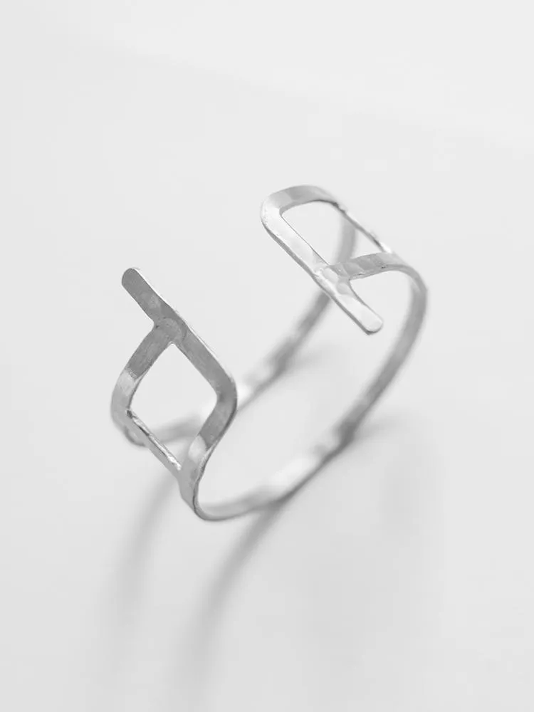 Hammered Silver Tone Cuff
