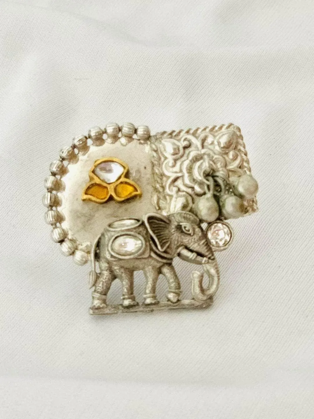 Harleen Sethi In Oxidised Elephant Ring