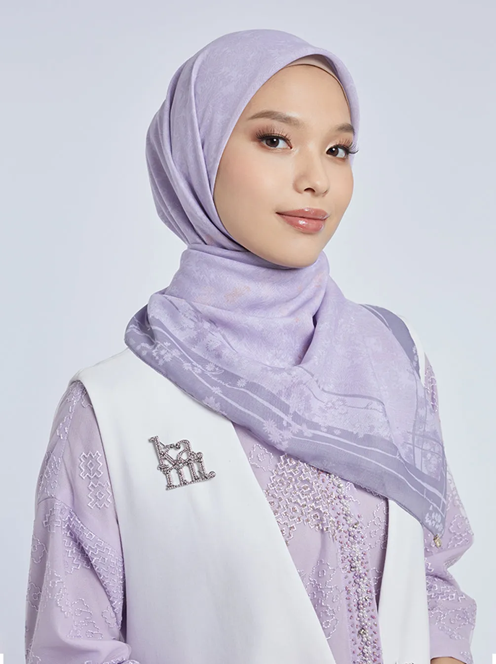HARUNA LEAVES SIGNATURE SCARF LAVENDULA