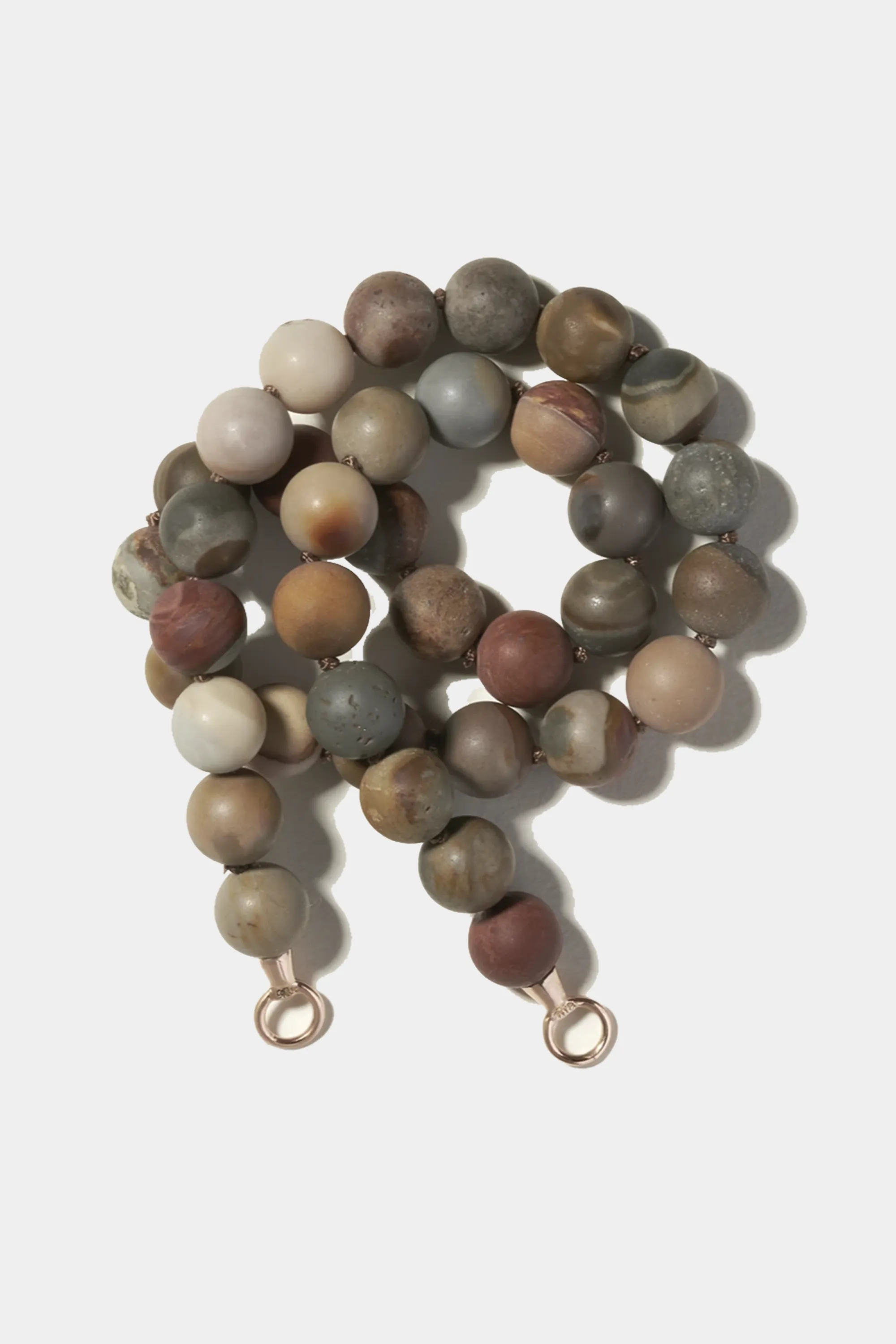 Imperial Jasper Strand, Yellow Gold