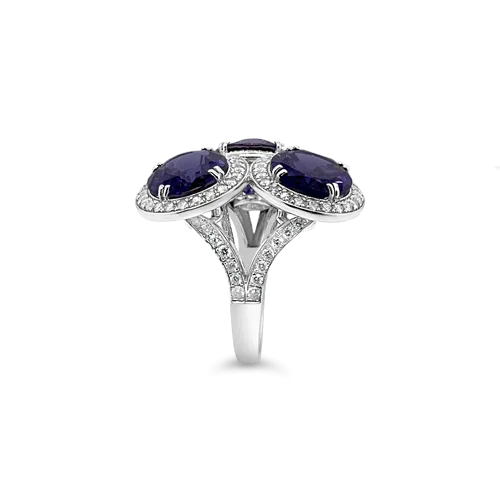 Iolite & Diamond Ring