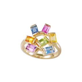 Jubilation Cocktail Ring with Rainbow Gemstones