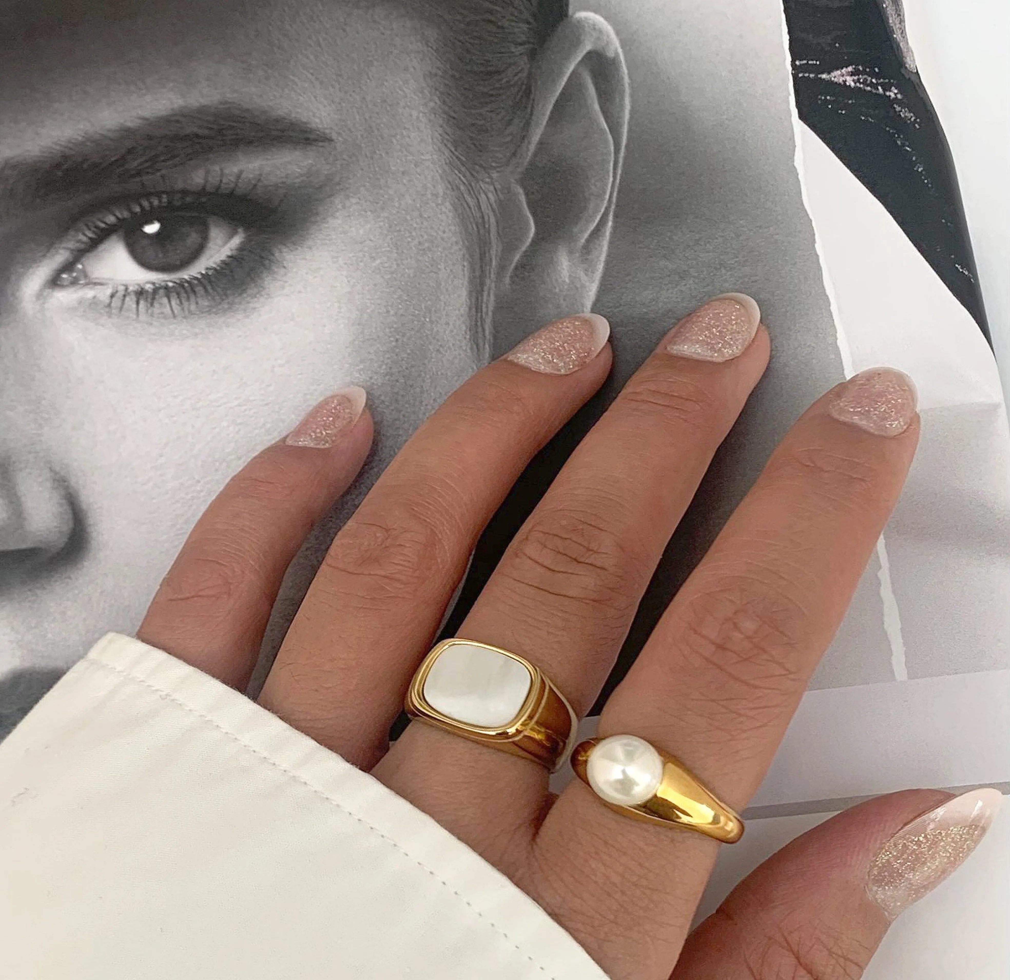 JUNE GOLD PEARL RING