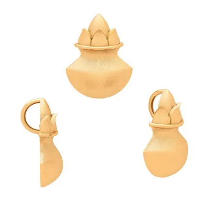 Kalash Themed 22k Simplistic Gold Pendant Set  From Goldlites Collection