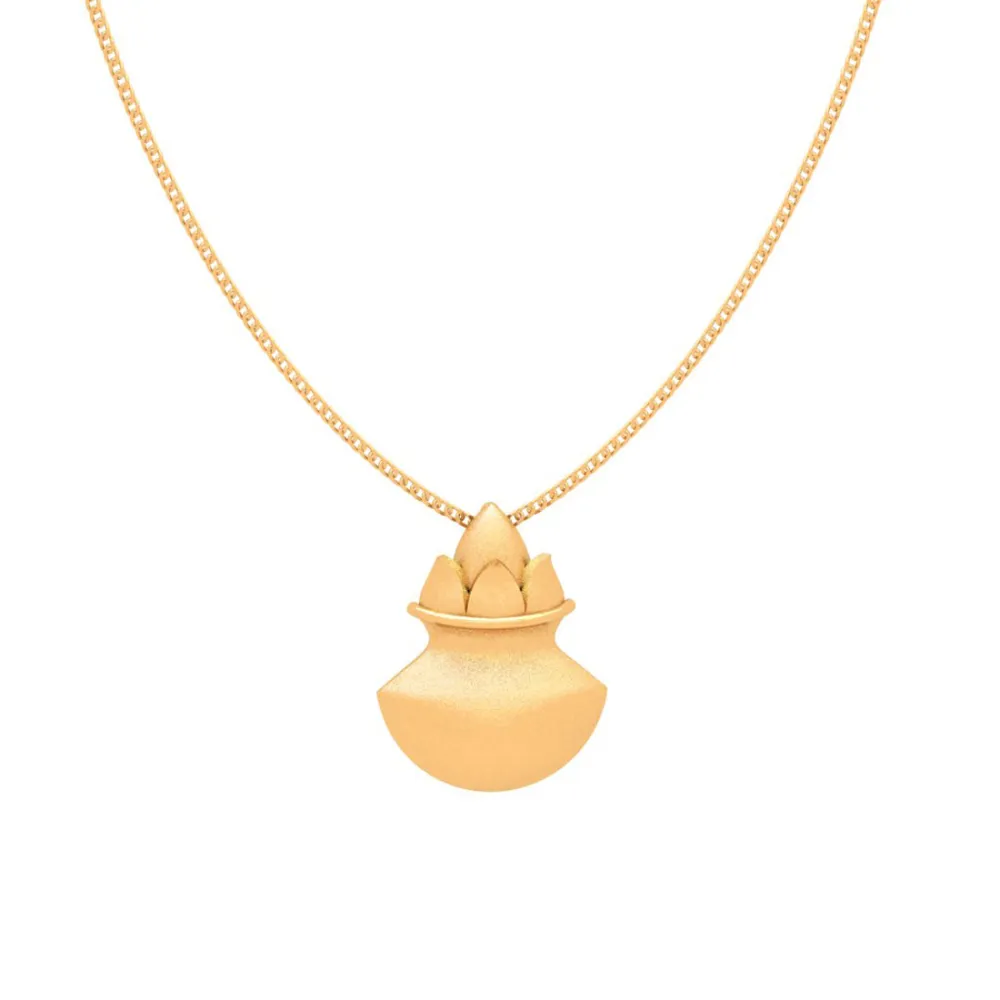 Kalash Themed 22k Simplistic Gold Pendant Set  From Goldlites Collection