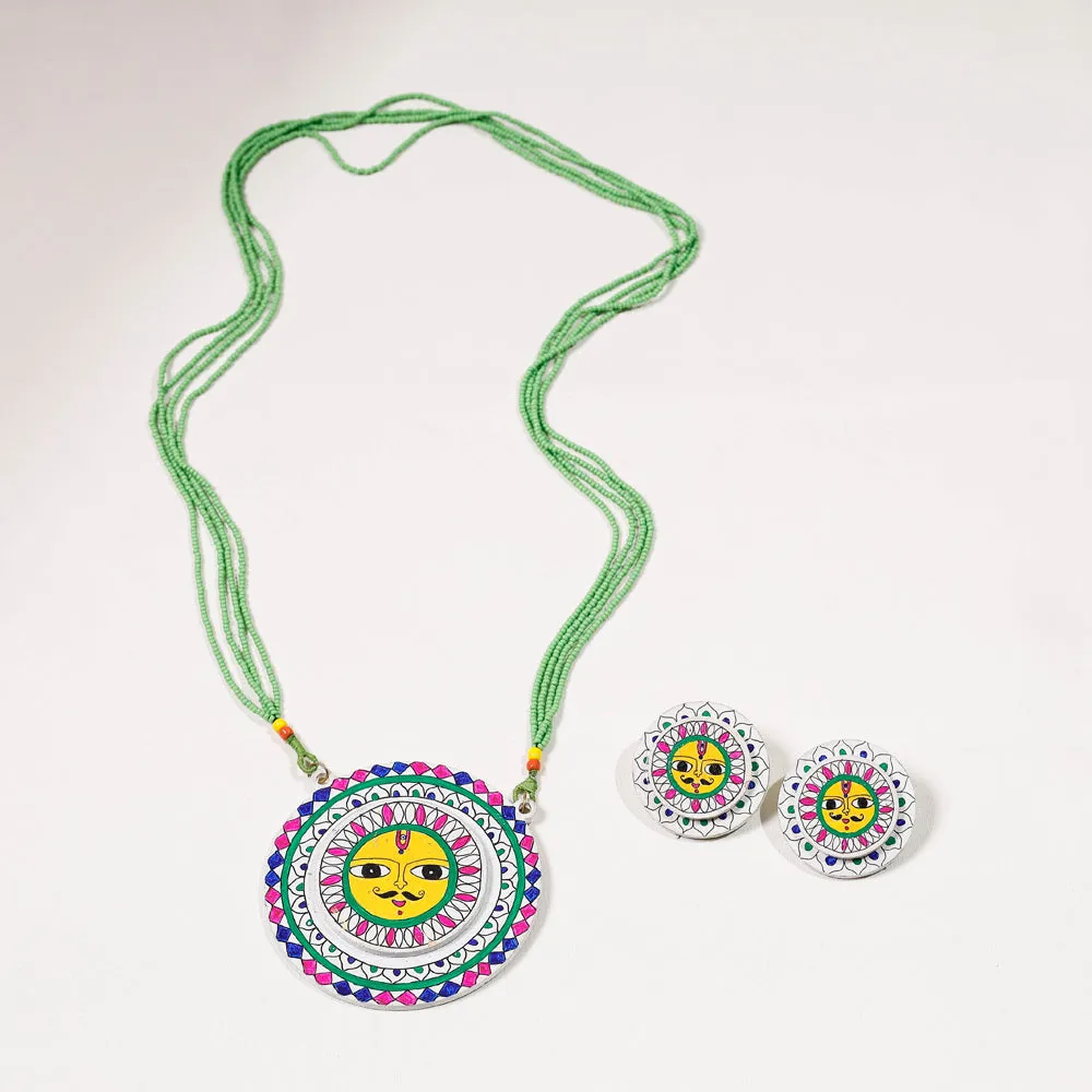 Kalpi - Madhubani Handpainted Wooden Necklace Set