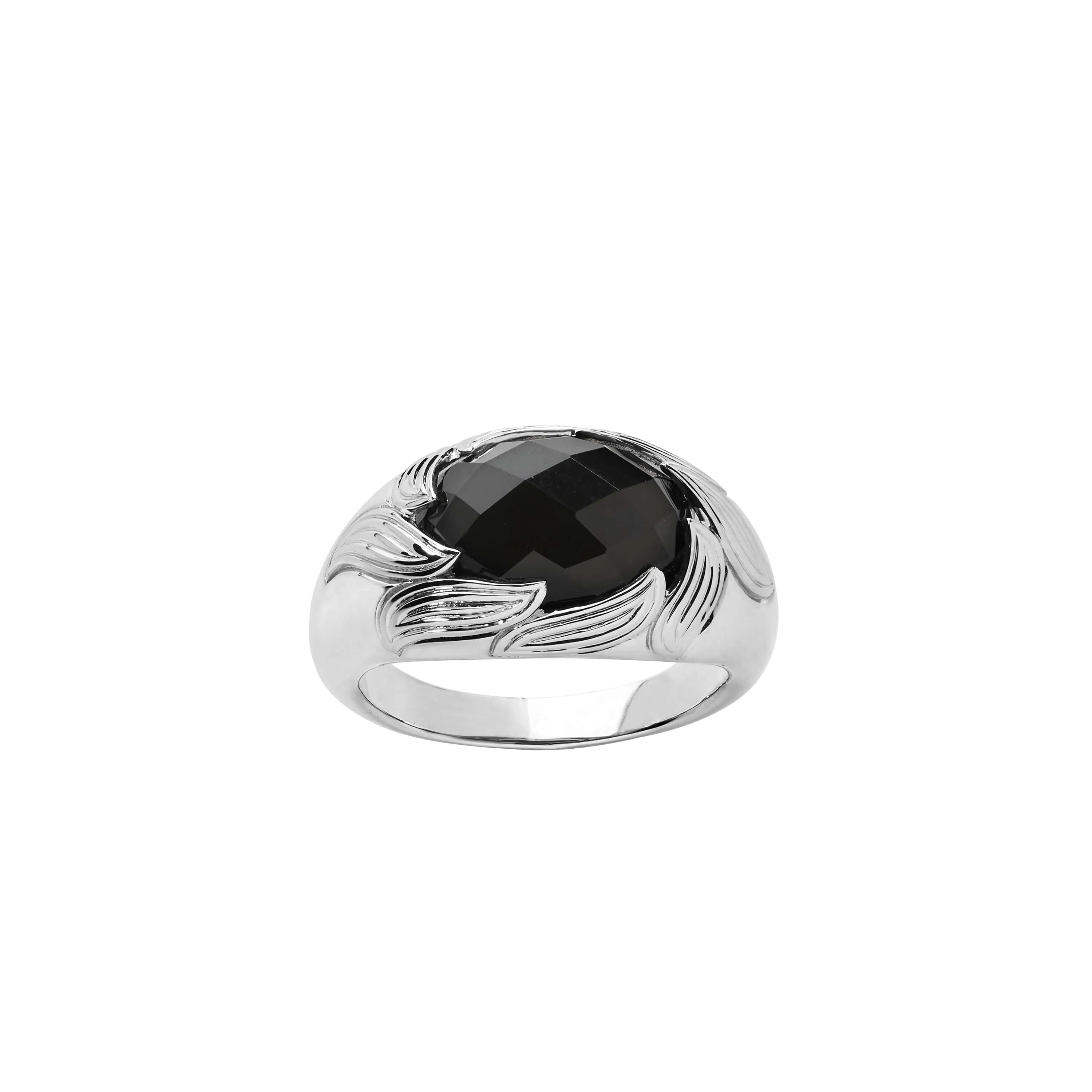 Karen Walker Flame Cocktail Ring - Sterling Silver & Onyx