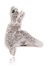 KENNETH JAY LANE LIZARD Crystal Cocktail Ring