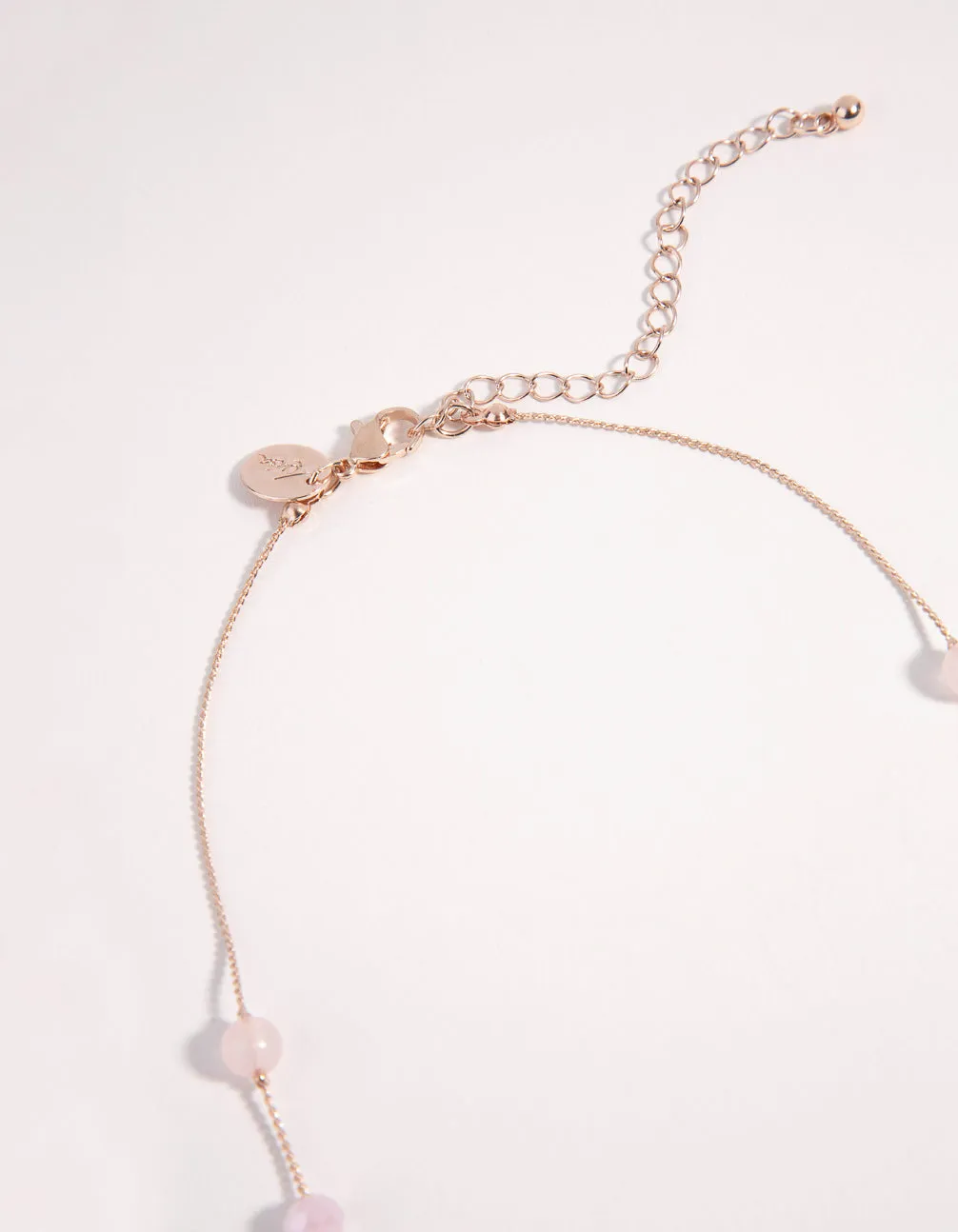 Kids Rose Gold Fireball Bead Station Necklace
