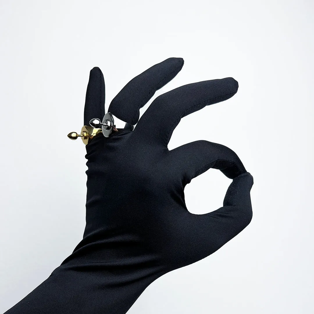 KISKA LAB MINI PLUG SIGNET PLATINUM RING