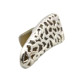 Kleio Horn Black Statement Ring Silver