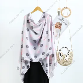 Korean Version Wild Camellia Printed Satin Silk Scarf