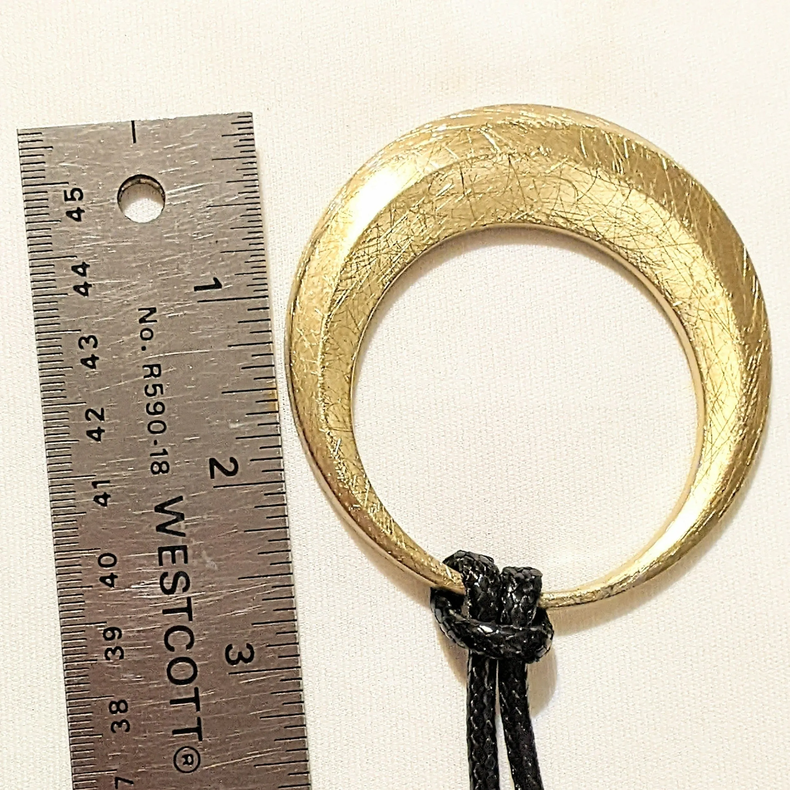 Large Circle Pendant Cord Necklace, 36 inches