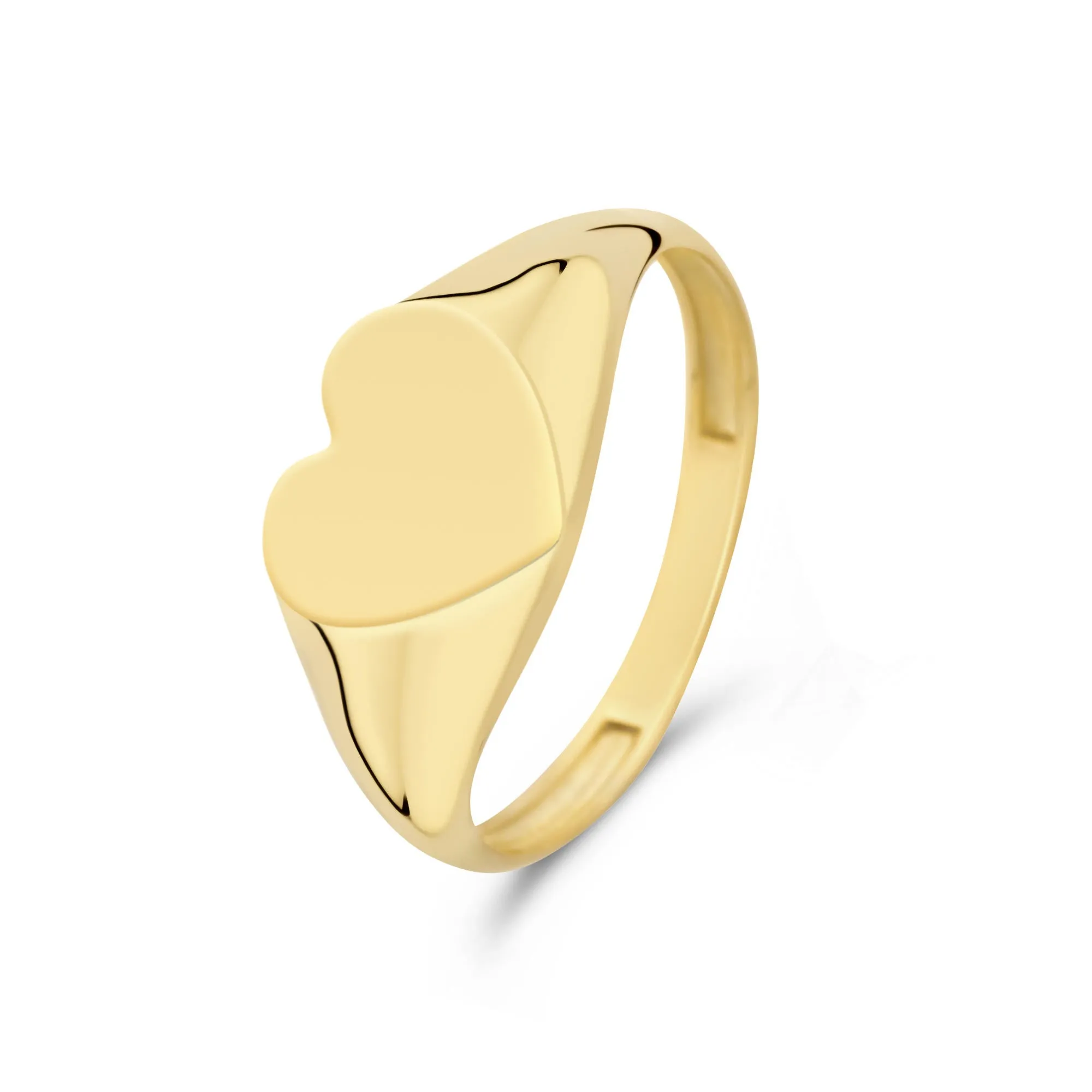 Le Marais Lauren 14 karat gold signet ring with heart