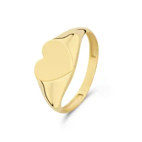 Le Marais Lauren 14 karat gold signet ring with heart