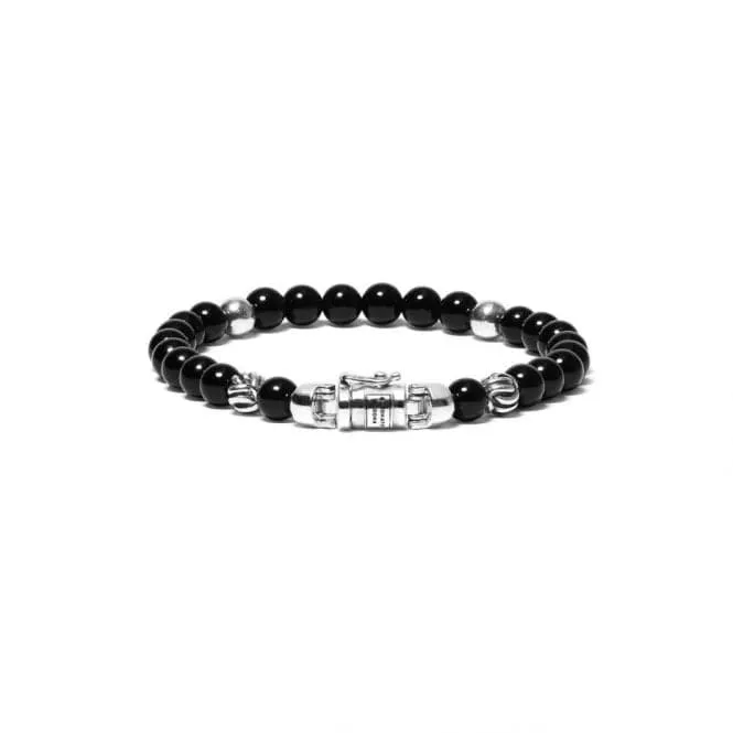 Leather Bead Cord Spirit Mini Onyx Bracelet 189ON
