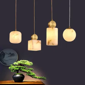 LED Brass & Marble Modern Simple Design Pendant Light