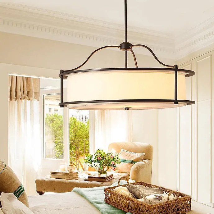 LED Country Style Retro Cloth Pendant Light
