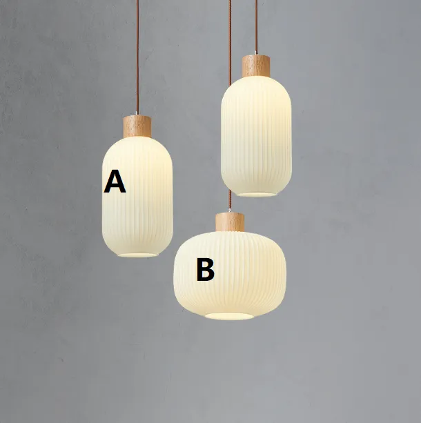 LED Japanese Style Simple White Pendant Light