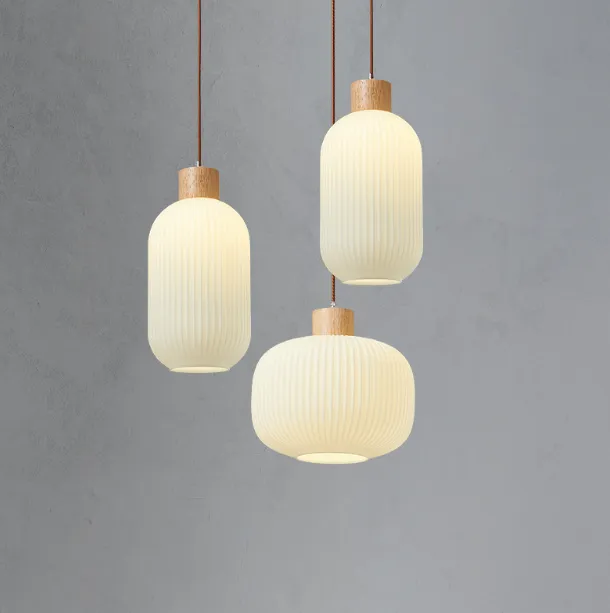 LED Japanese Style Simple White Pendant Light