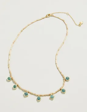 Maera Bitty Bead Necklace 15" Amazonite