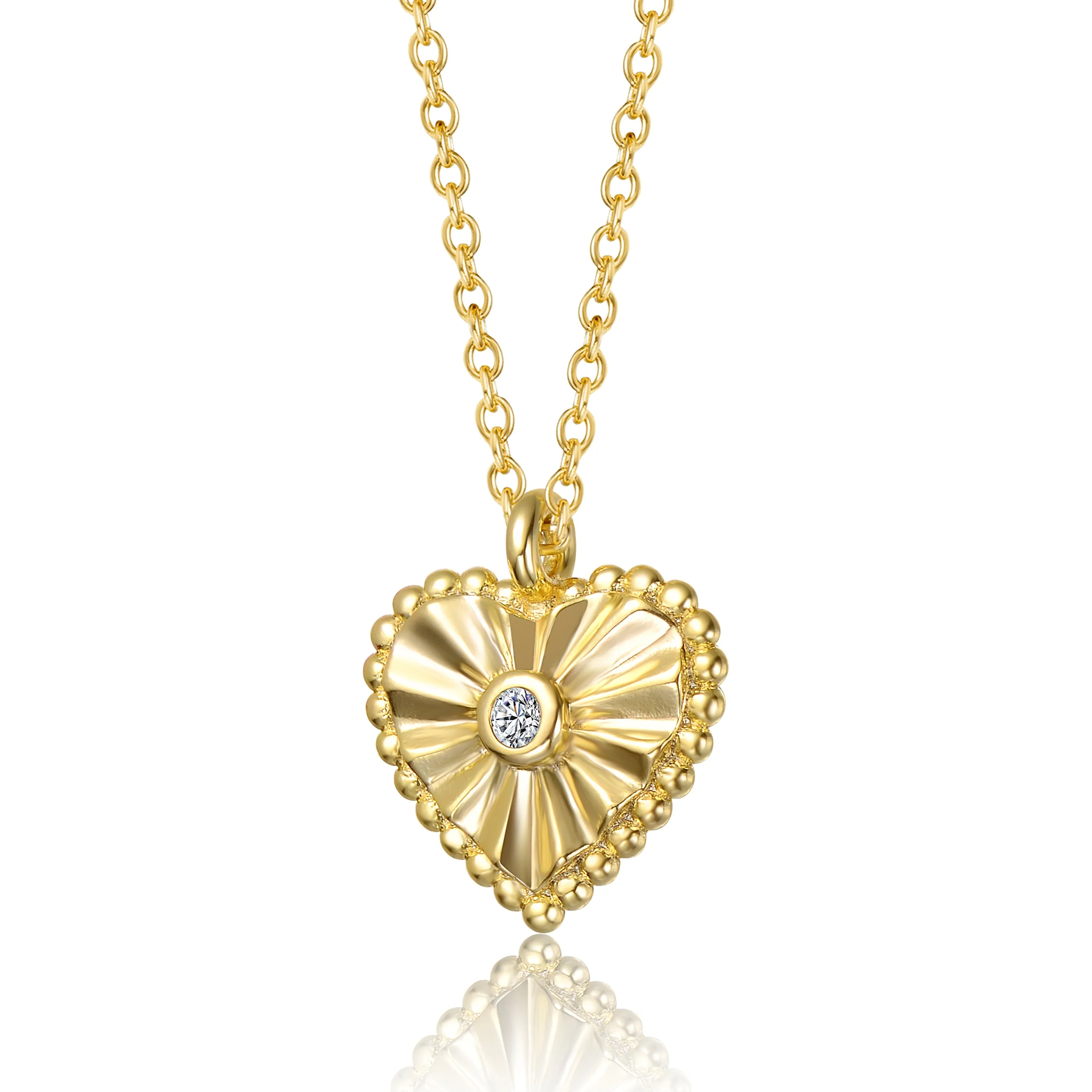 Marie Textured Heart Pendant Necklace