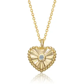 Marie Textured Heart Pendant Necklace