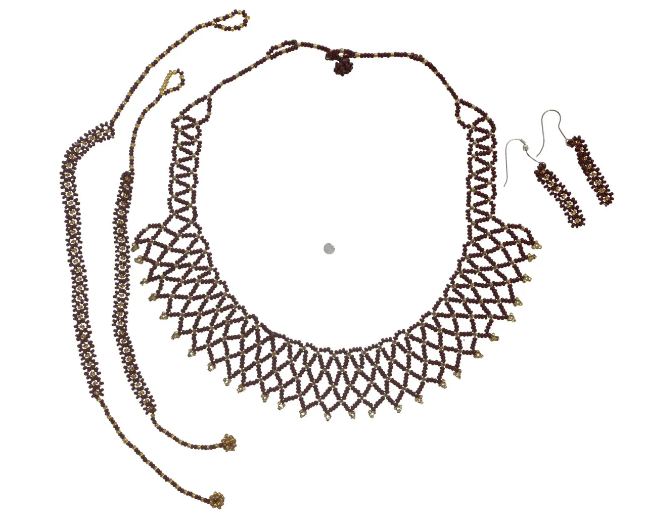 Masaai Bead Necklace Set with Matching Earrings and Bracelet