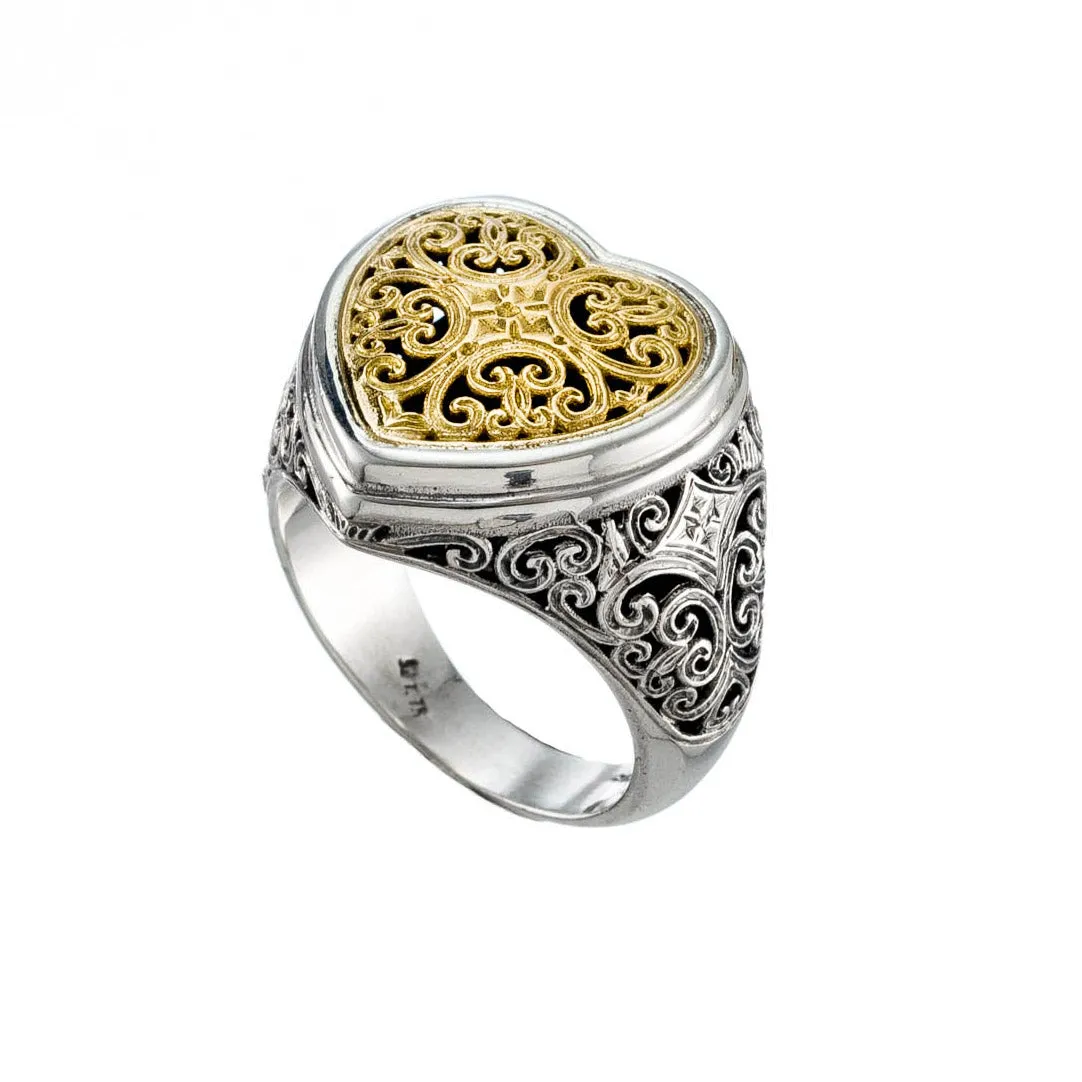 Mediterranean Heart Signet Ring