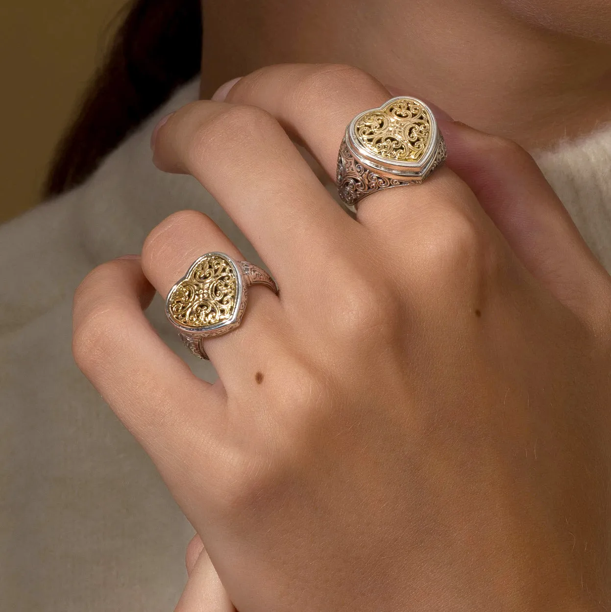 Mediterranean Heart Signet Ring