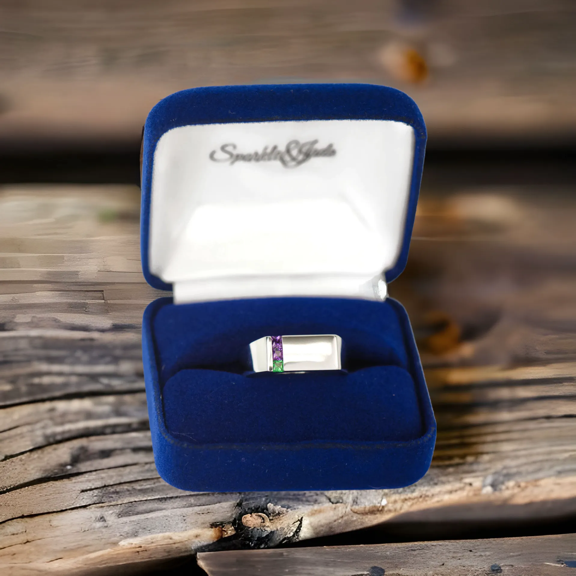 Men's Father's or Grandfather's Family Birthstone Signet Ring