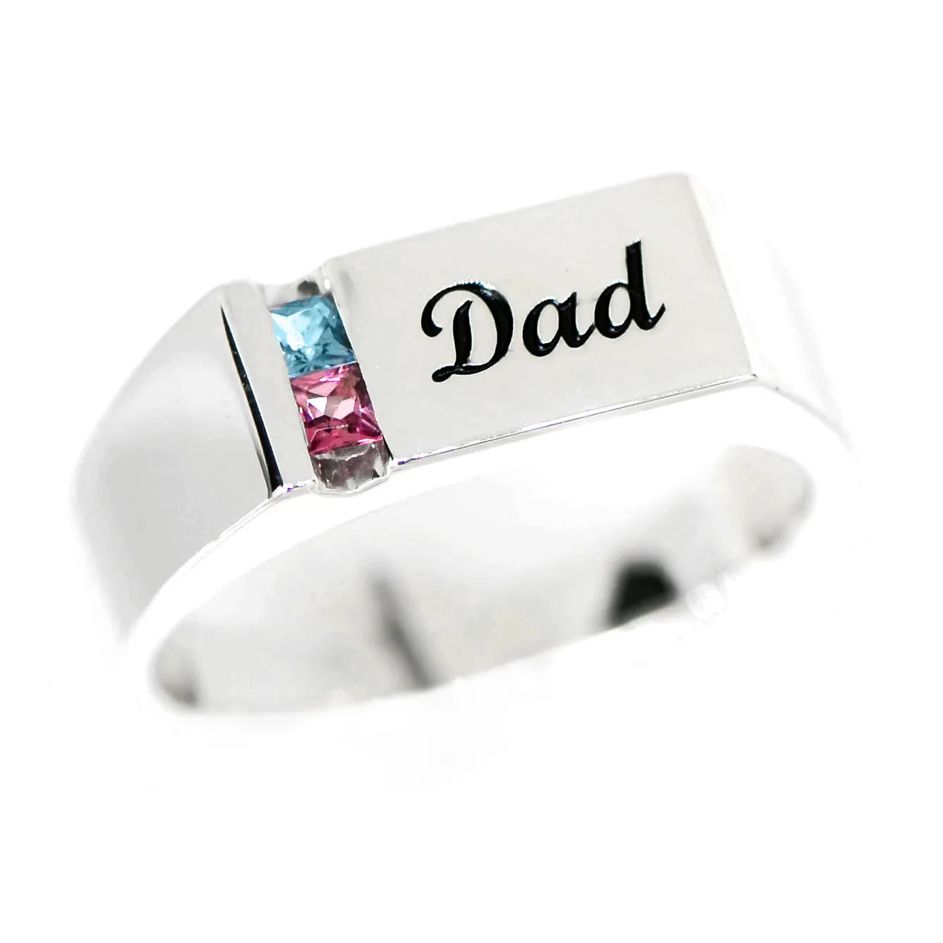Men's Father's or Grandfather's Family Birthstone Signet Ring