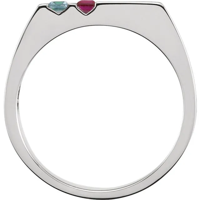 Men's Father's or Grandfather's Family Birthstone Signet Ring
