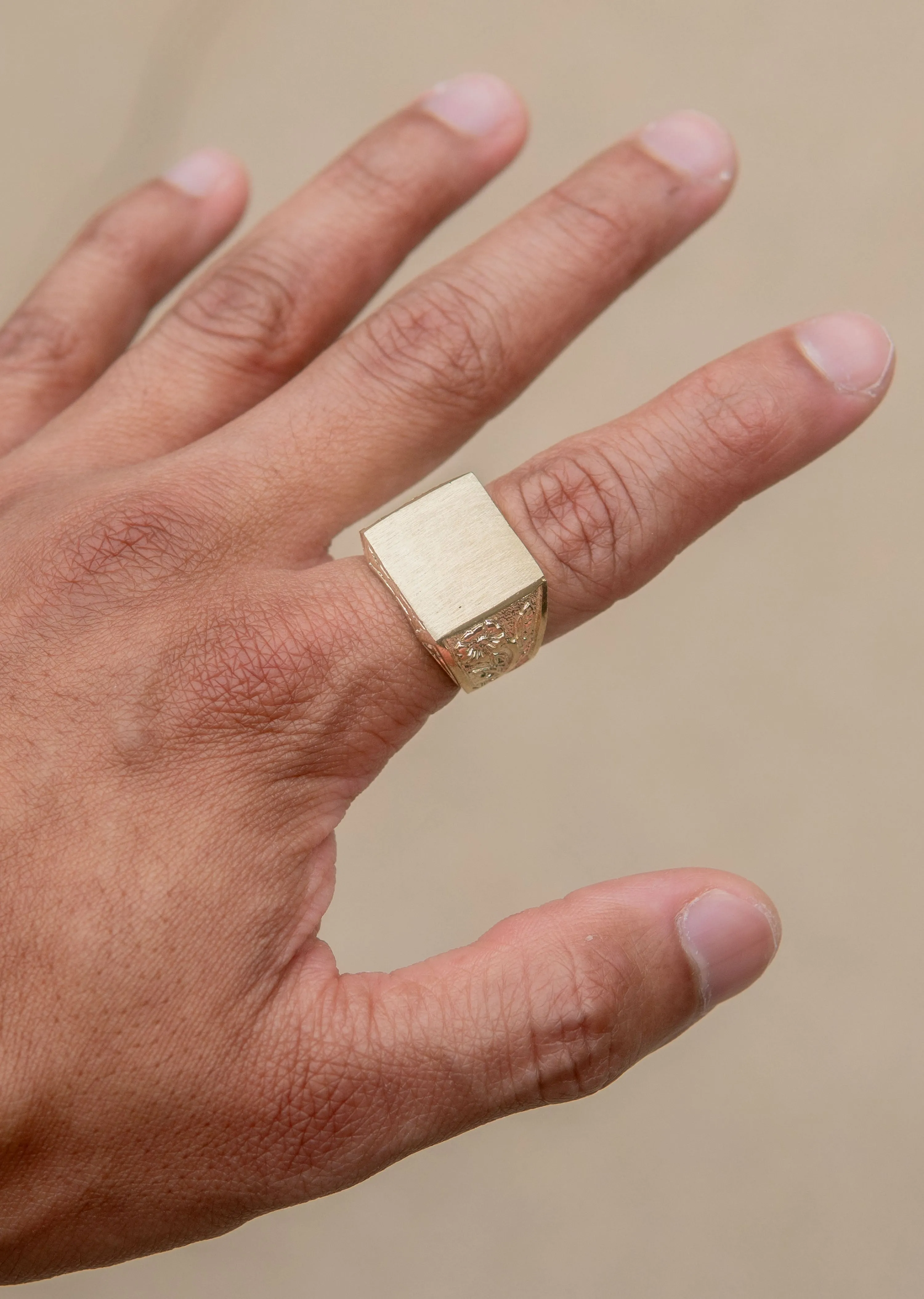Mens Signet Ring - 10K Gold | 11.3 Grams