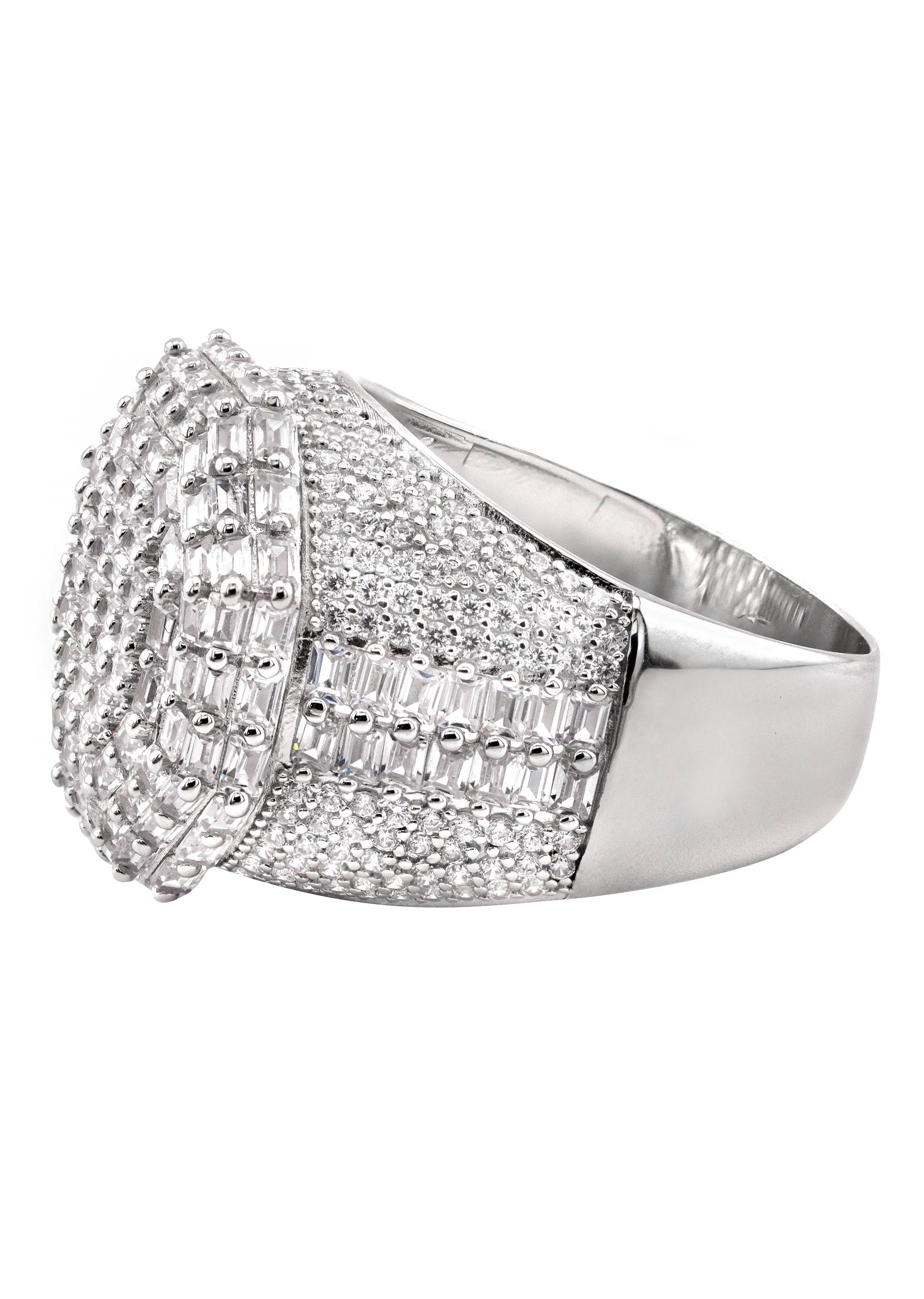 Mens Silver CZ Signet Ring | Appx 10.6 Grams