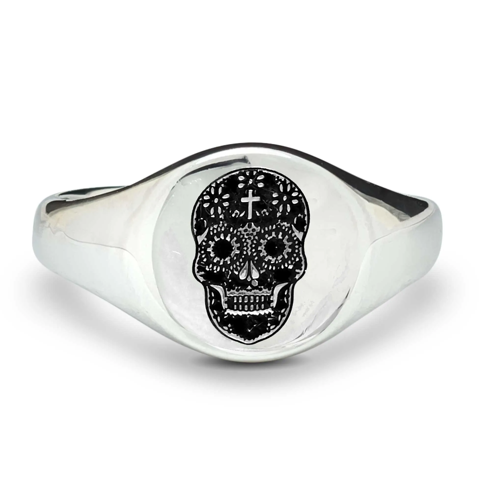 Mexican Sugar Skull Signet Ring