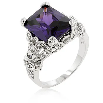 Mina Vintage Amethyst Radiant Cut Cocktail Ring | 7.2ct