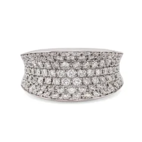 Modern 2.28 carat total weight diamond platinum cocktail ring