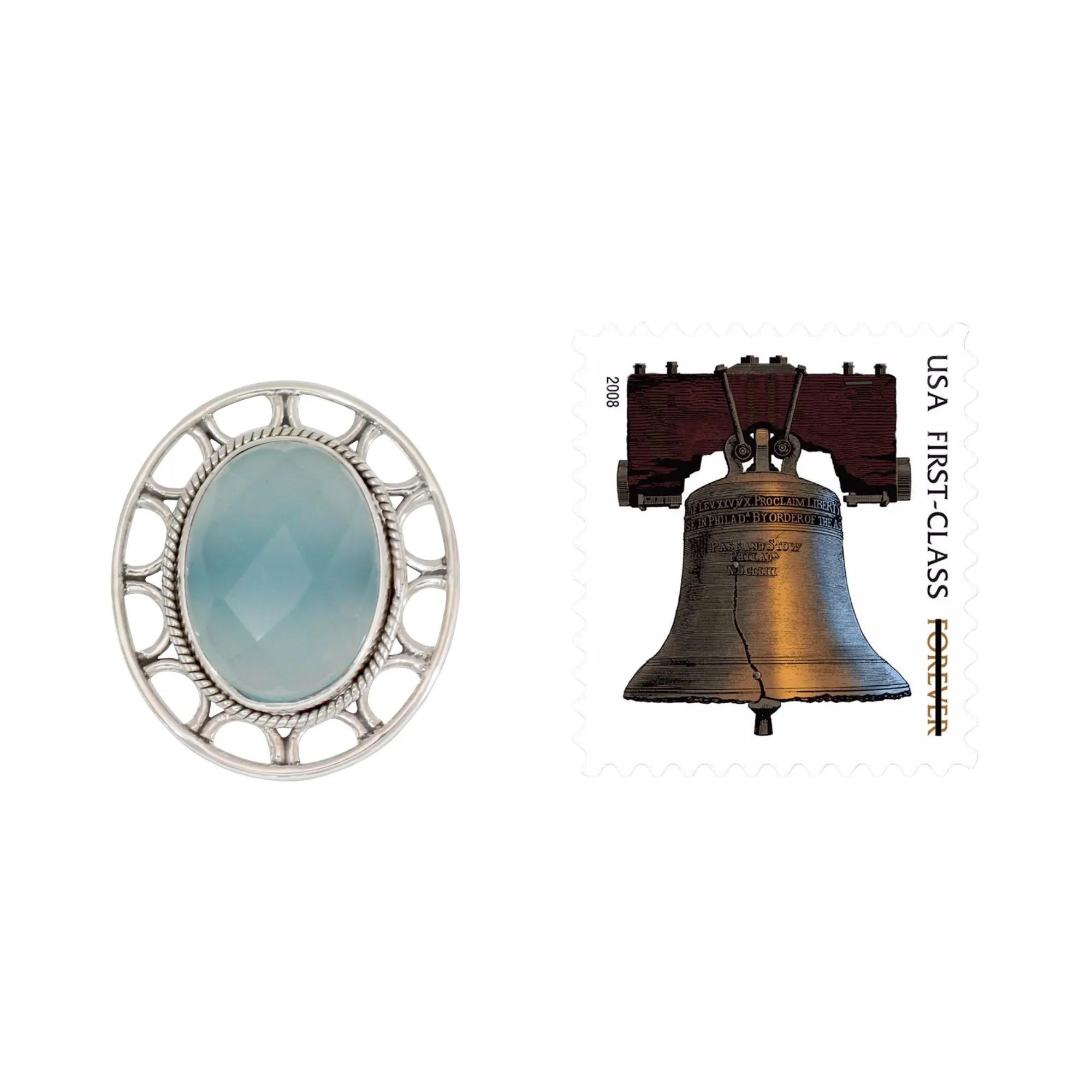 Modern Silver Ring with Blue Chalcedony - Mumbai Sky | NOVICA