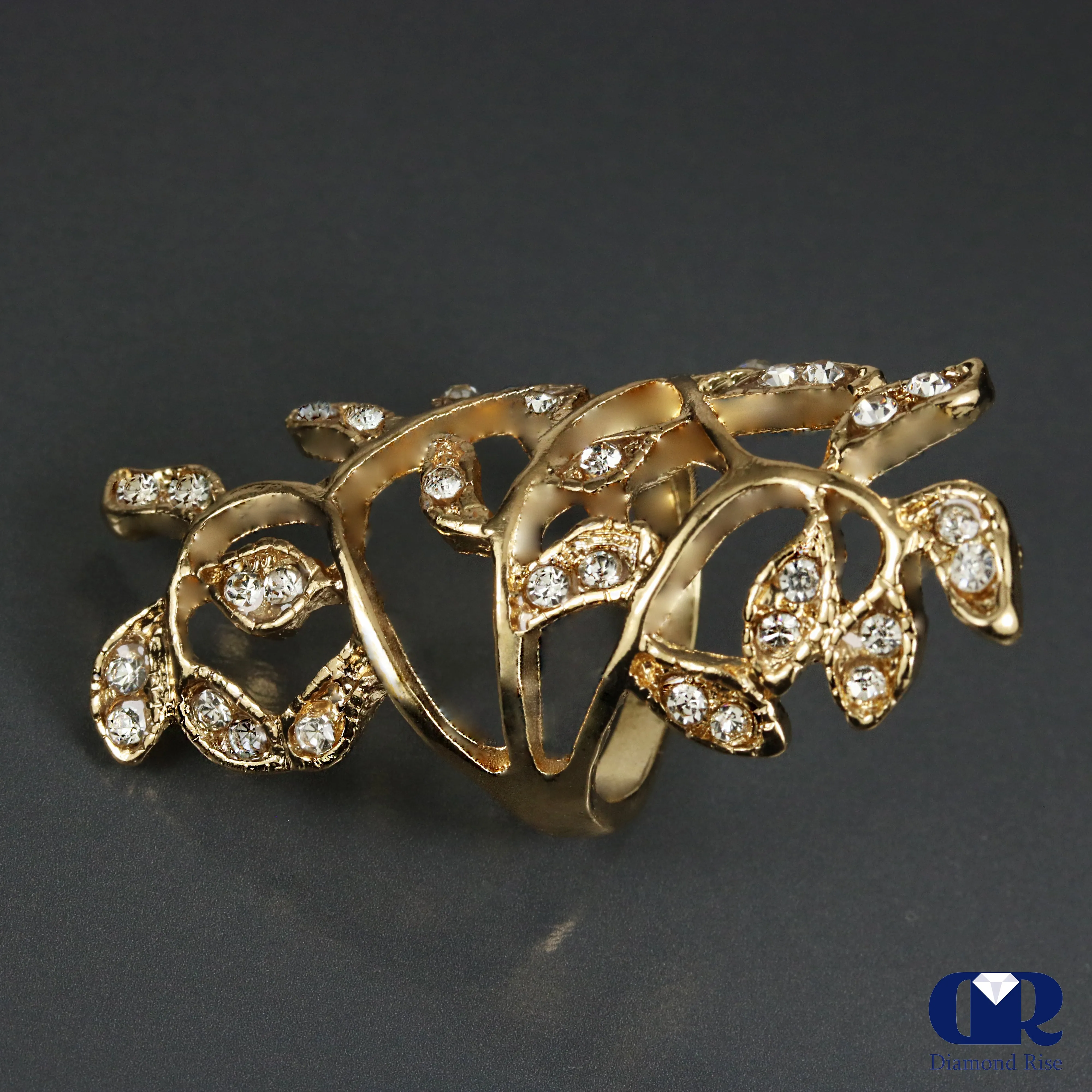 Natural 0.65 Carat Diamond Cocktail Ring In 14K Gold