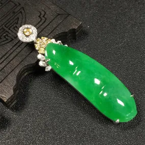Natural Jade Pendant Jadeite Gold Pendant PT336