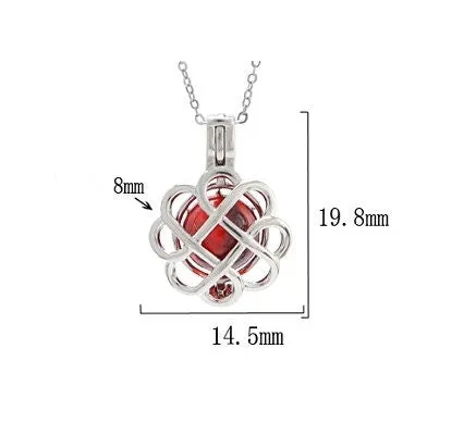 Necklace Pendant Blank Setting Flower Charm 20mm Sterling Silver White Gold Fine 925 For One Pearl Prong DIY Jewelry Finding Wholesale 1pc