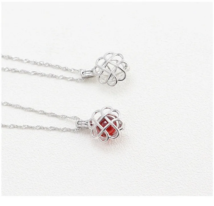 Necklace Pendant Blank Setting Flower Charm 20mm Sterling Silver White Gold Fine 925 For One Pearl Prong DIY Jewelry Finding Wholesale 1pc
