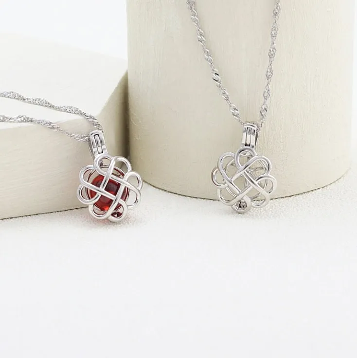 Necklace Pendant Blank Setting Flower Charm 20mm Sterling Silver White Gold Fine 925 For One Pearl Prong DIY Jewelry Finding Wholesale 1pc
