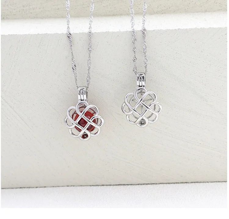 Necklace Pendant Blank Setting Flower Charm 20mm Sterling Silver White Gold Fine 925 For One Pearl Prong DIY Jewelry Finding Wholesale 1pc