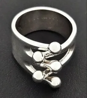 Norway   Designs AGE Sterling Modernist 5 Prong Crown Jester Ring C 1960s