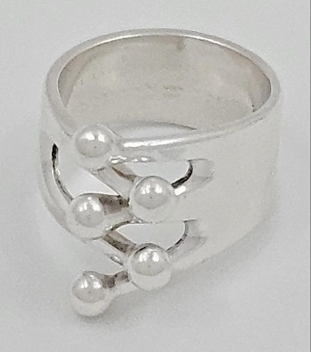 Norway   Designs AGE Sterling Modernist 5 Prong Crown Jester Ring C 1960s