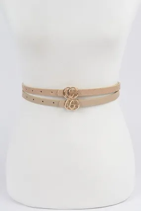 Nude Skinny Belts - Set of 2