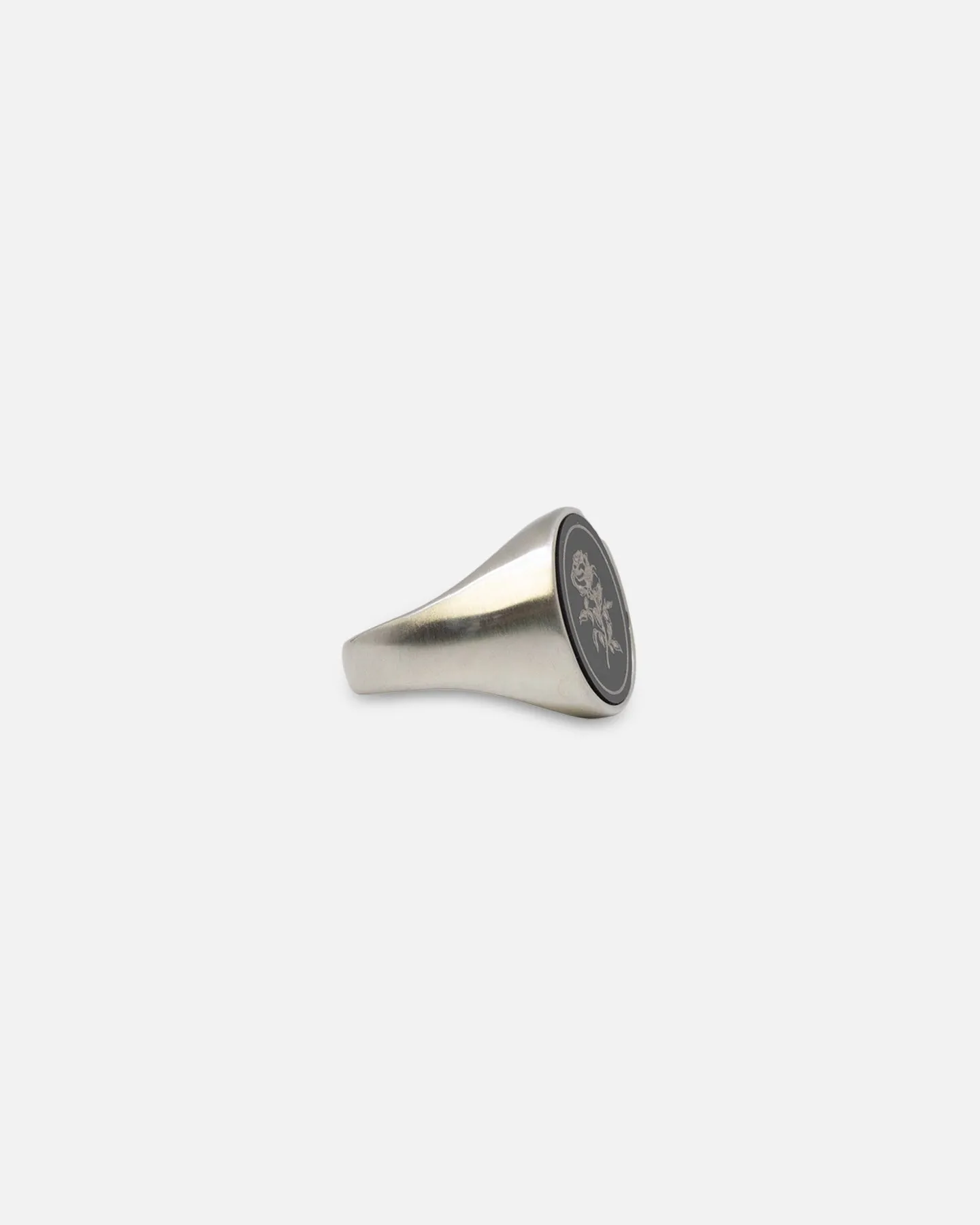 NXS Rose Signet Ring White Gold/Black