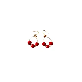 Ola Project - Hawaiian Wiliwili Earrings - Lahaina Strong Red